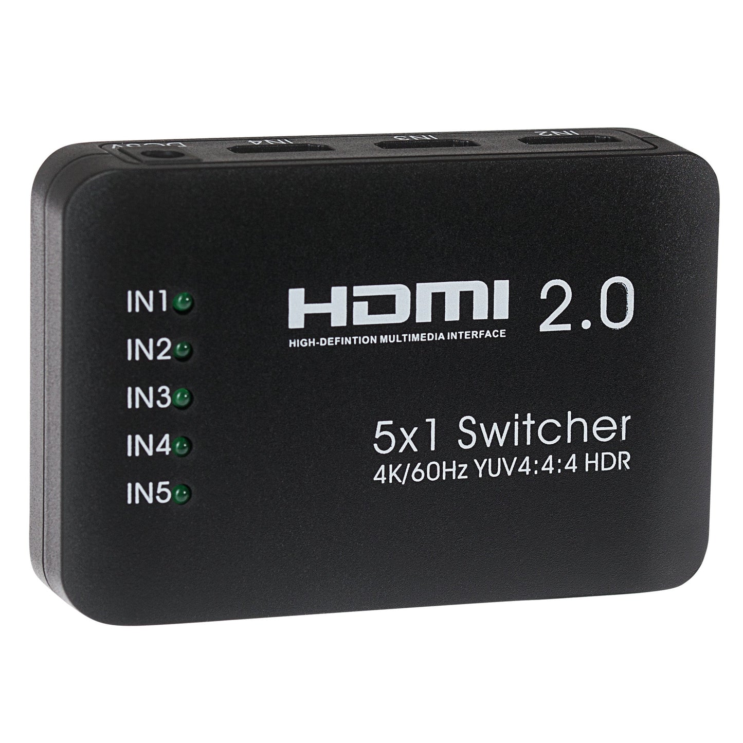 MPS HDMI Switch 5 Ports In 1 Port Out 4K Ultra HD @60Hz with Remote Control - Black - maplin.co.uk