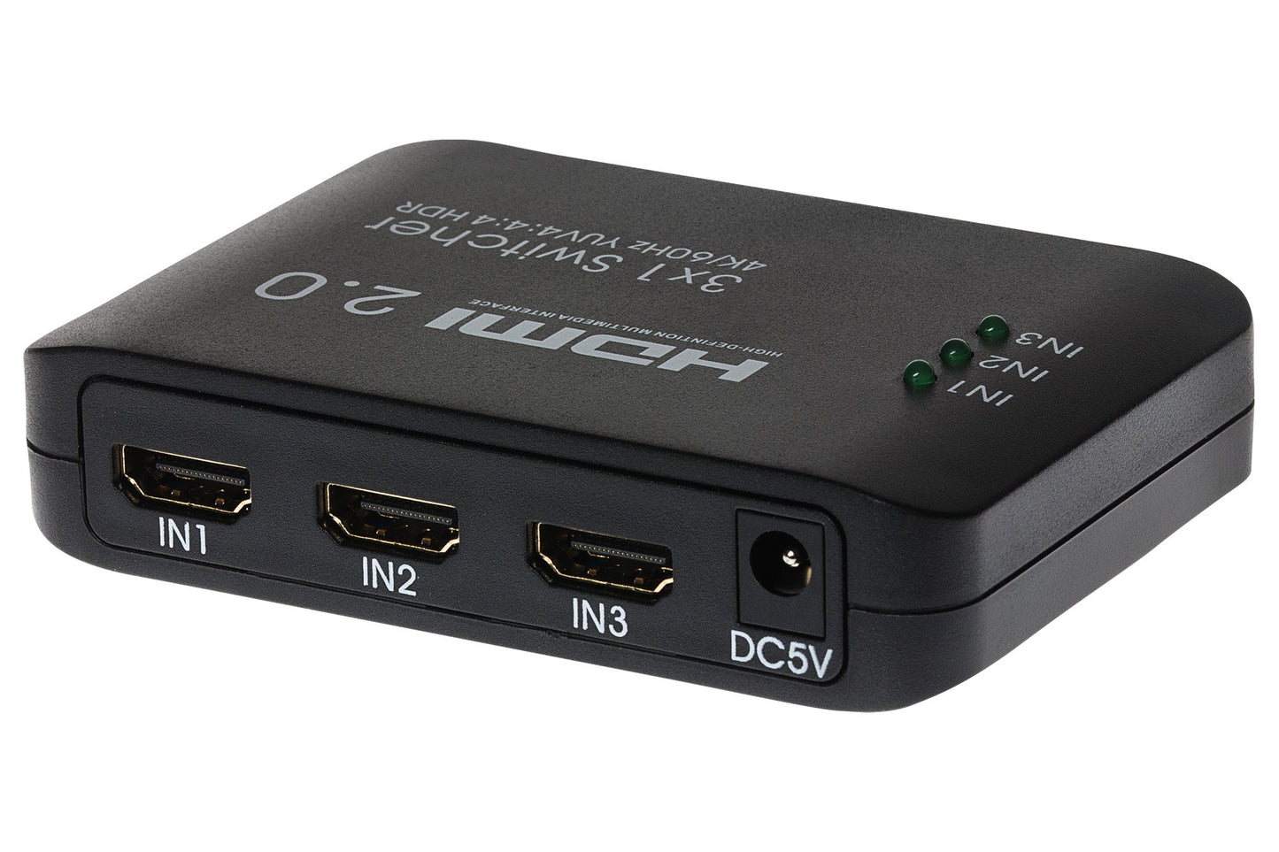 MPS HDMI Switch 3 Ports In 1 Port Out 4K Ultra HD @60Hz with Remote Control - Black - maplin.co.uk