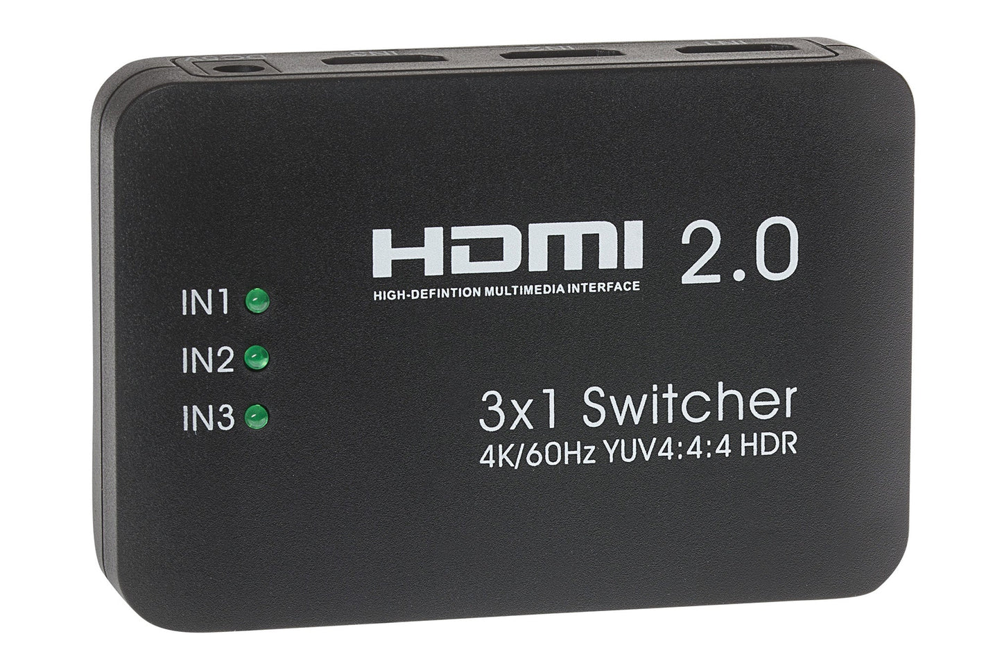 MPS HDMI Switch 3 Ports In 1 Port Out 4K Ultra HD @60Hz with Remote Control - Black - maplin.co.uk