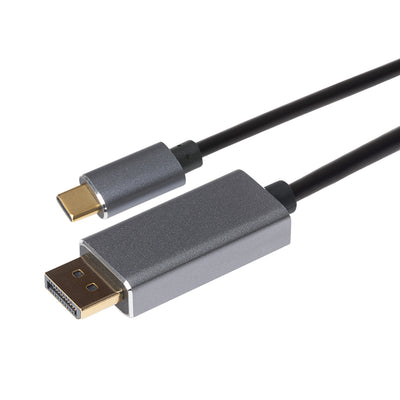 Maplin 8K USB-C to DisplayPort V1.4 Cable with Gold Connectors - Black & Silver, 2m
