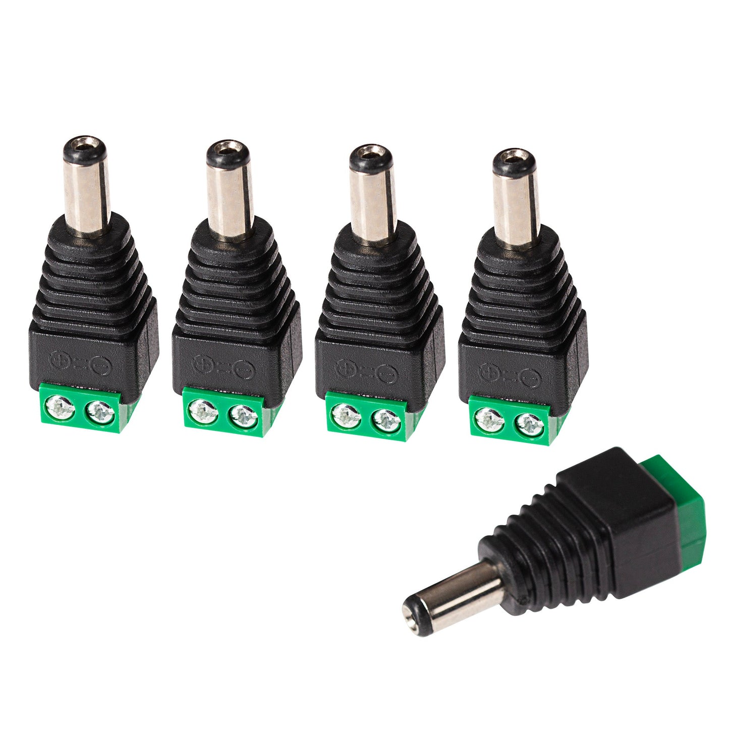 Maplin Male DC to Twin Cable to 5.5 x 2.1mm DC Power Plug for CCTV - Black, Pack of 5 - maplin.co.uk