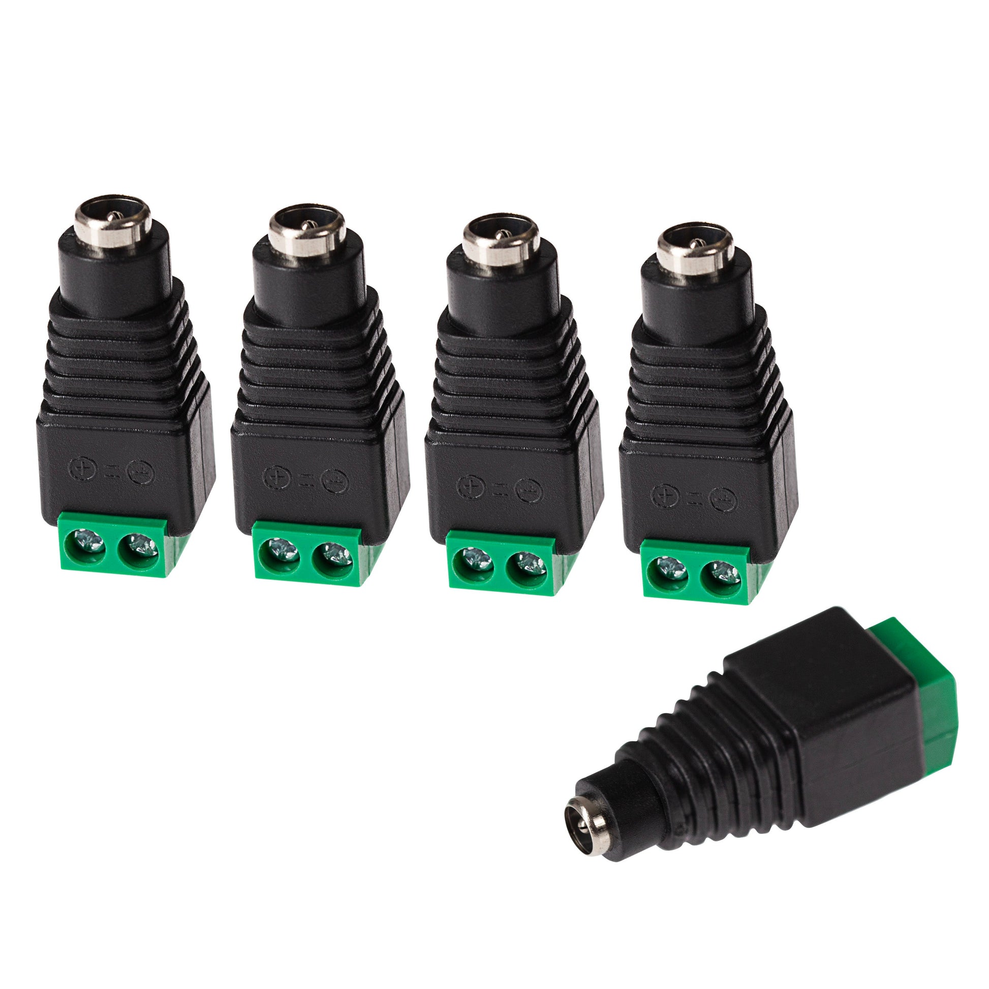 Maplin Female DC to Twin Cable to 5.5 x 2.1mm DC Power Plug for CCTV - Black, Pack of 5 - maplin.co.uk