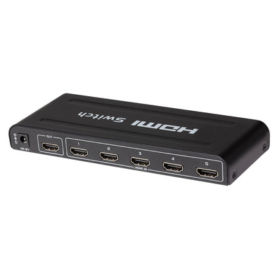 Maplin HDMI Switch 5 Ports In 1 Port Out 4K Ultra HD @30Hz with Remote Control