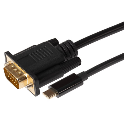 Maplin USB-C 3.1 to VGA Full HD 60Hz Cable (Supports Alt Mode) - Black, 1.8m