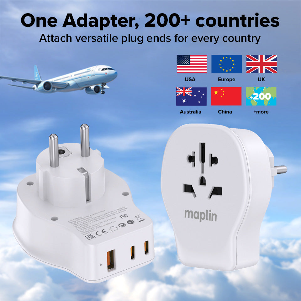 Maplin Travel Adapter & Wireless Multi-Charging Pad Kit