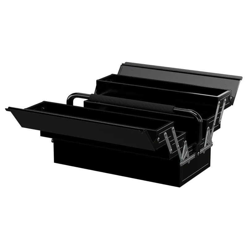 Maplin Plus 3 Tier 5 Tray Professional Portable Metal Tool Box with Carry Handle - maplin.co.uk