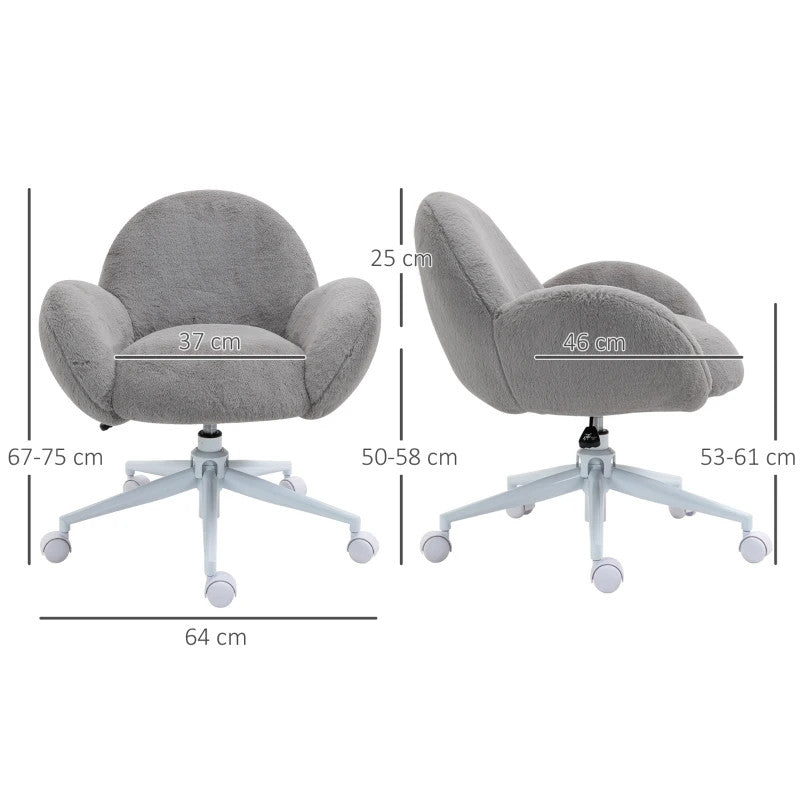 ProperAV Extra Fluffy Leisure Adjustable Swivel Mid-Back Office Chair with Wheels - maplin.co.uk