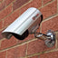 ProperAV Replica Security Camera with LED Flashing Light - Silver - maplin.co.uk