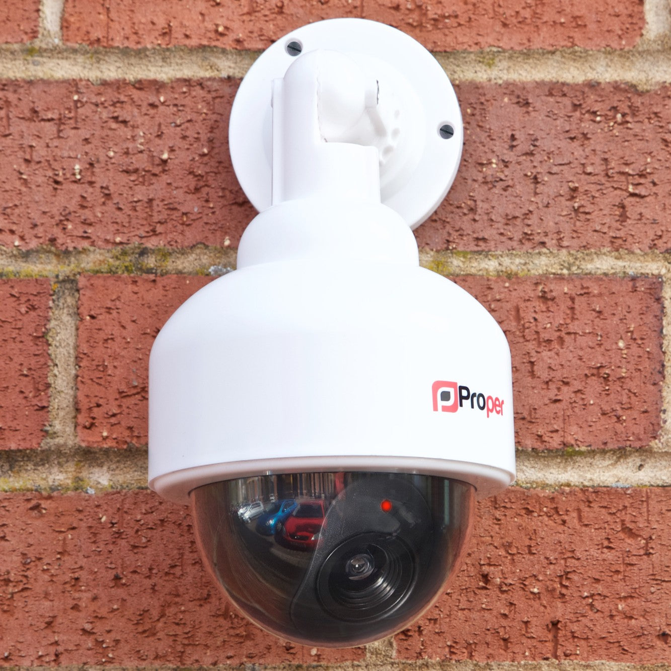 ProperAV Replica Security Speed Dome Camera with Flashing Light - White - maplin.co.uk