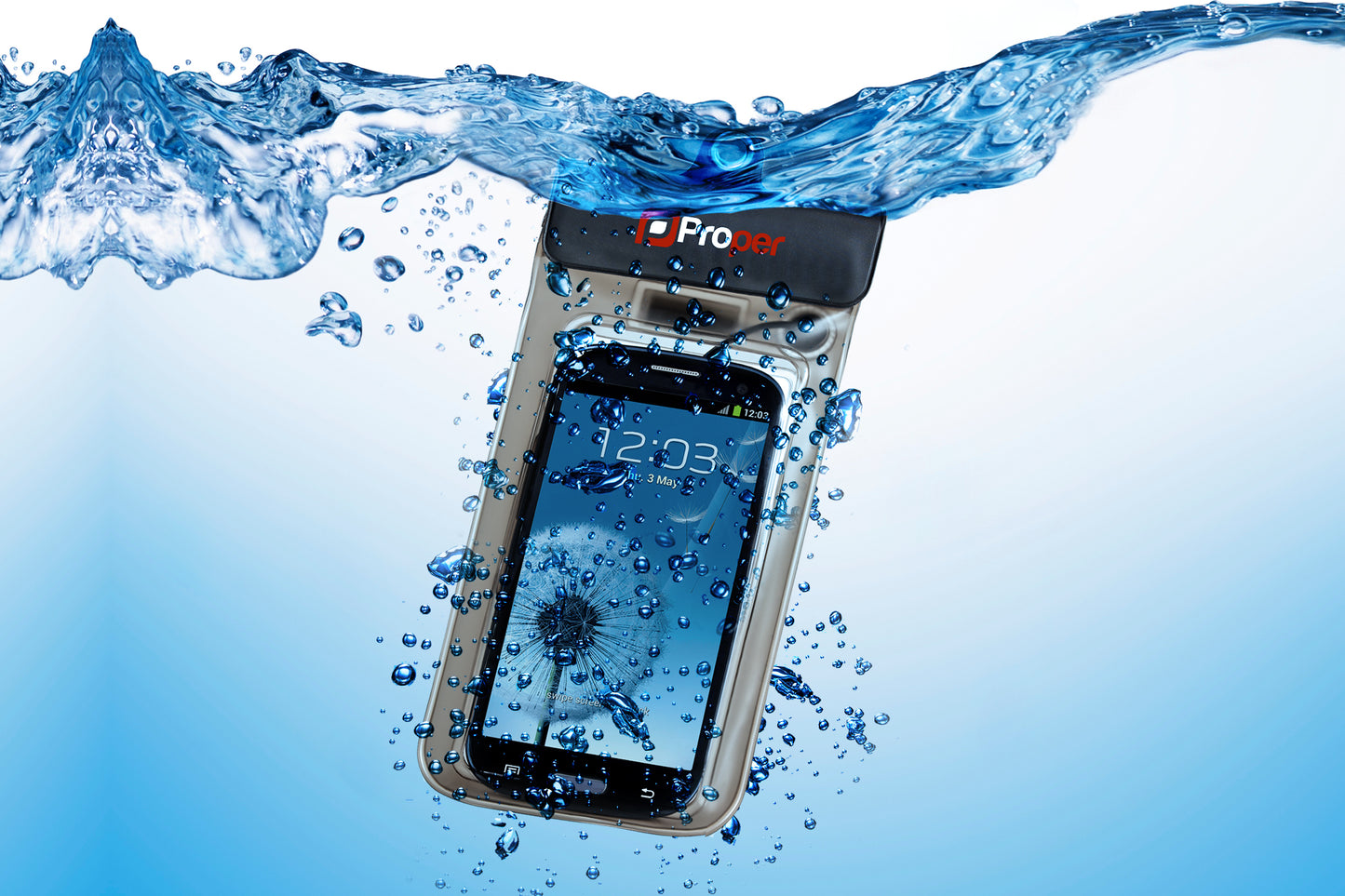ProperAV Waterproof Case with Waterproof Earphones for Smartphones