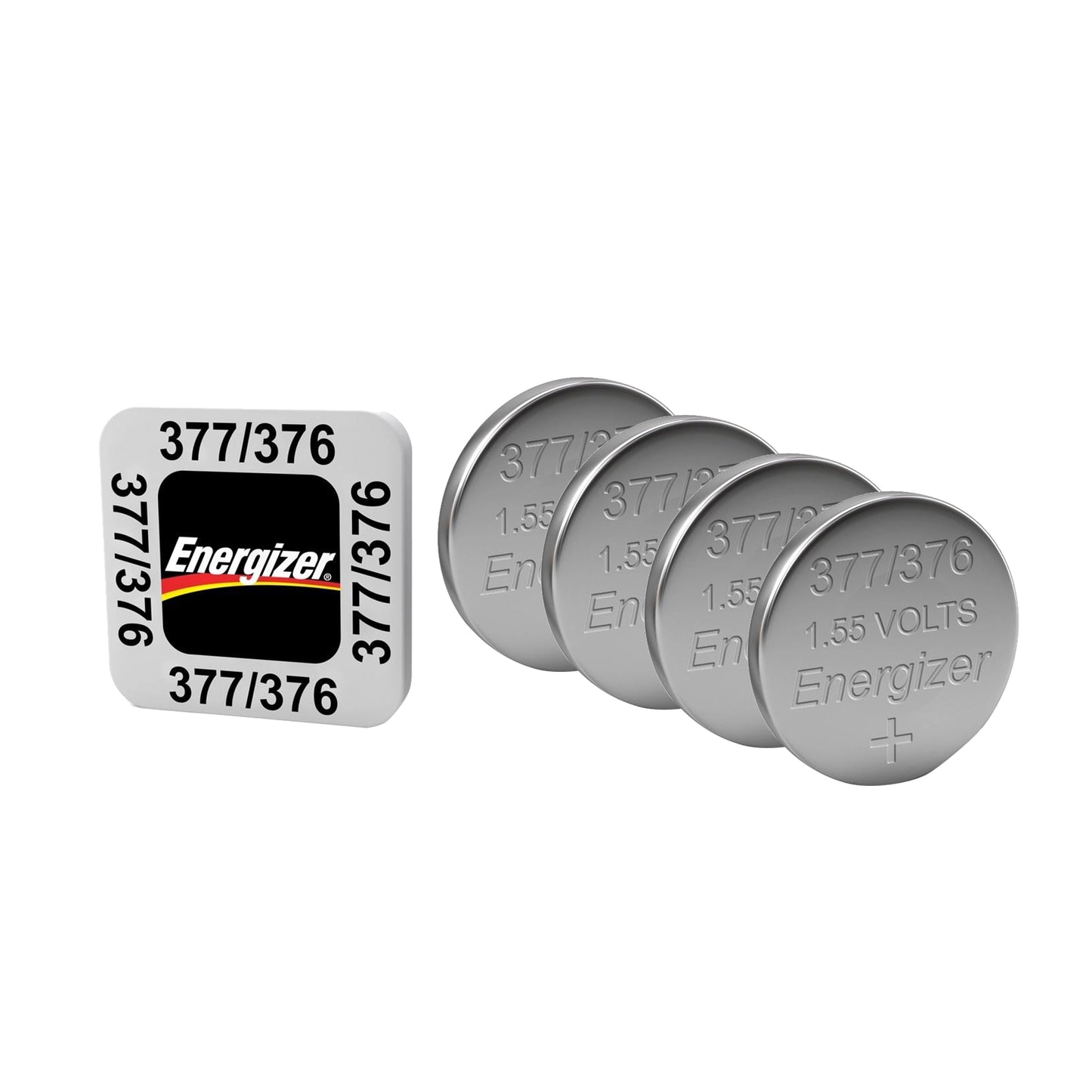 Energizer SR66 S53 377 376 1.55V Silver Oxide Coin Cell Battery - Pack of 4