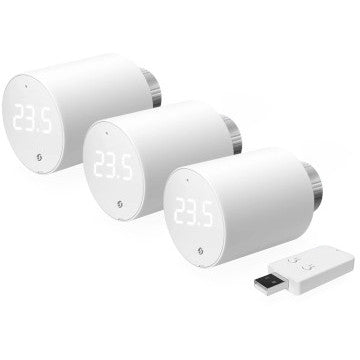 Shelly BLU TRV Smart Thermostatic Radiator Valve with Bluetooth and Zigbee Connectivity Pack of 3