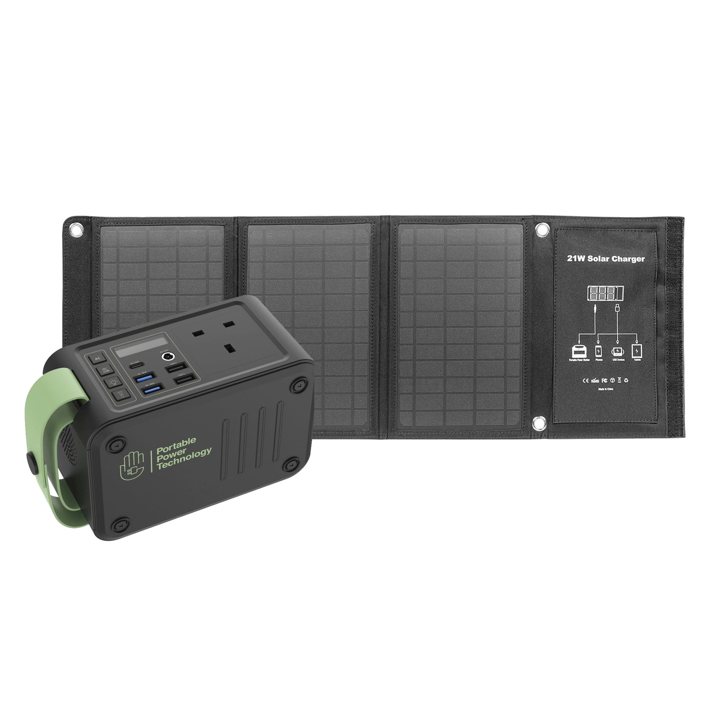 PPT Powerpack Lite Portable Power Station with 21W Folding Solar Panel