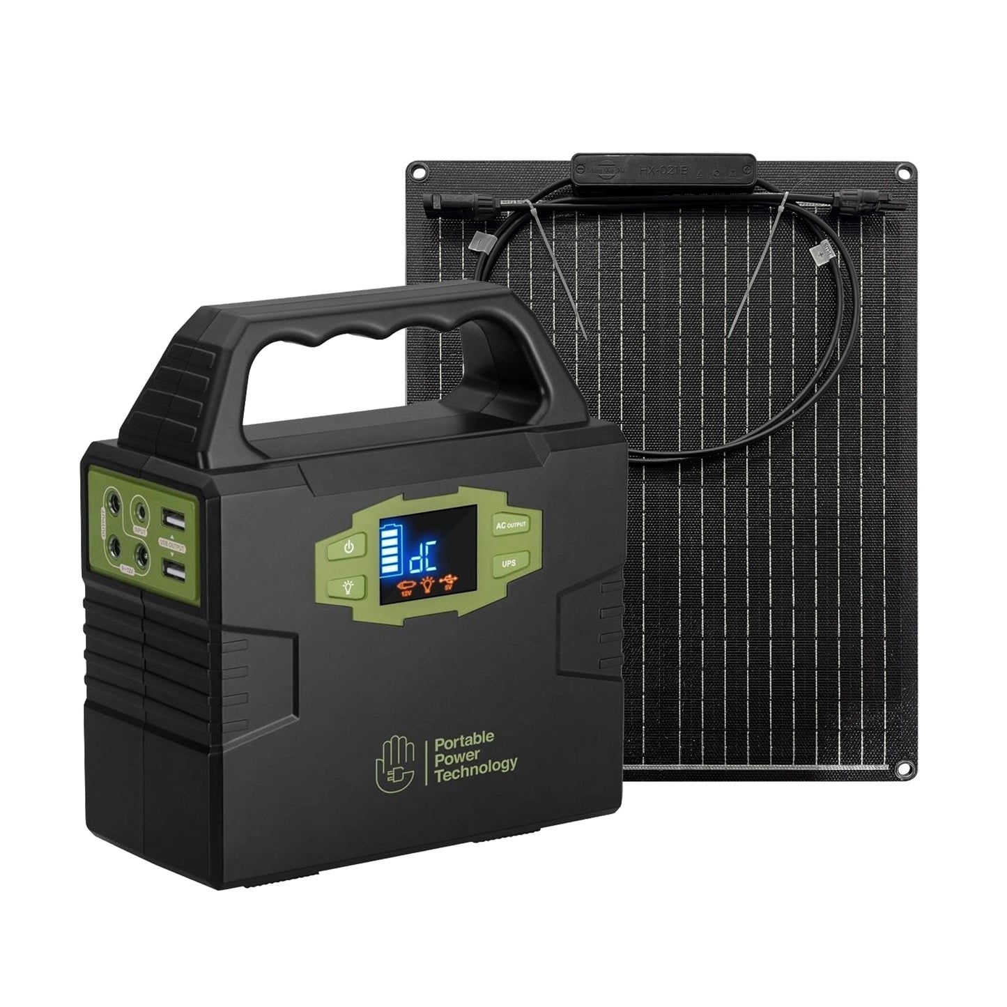 PPT Powerpack 100+ Portable Power Station with 30W 12V Semi Flexible Solar Panel