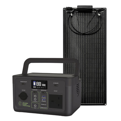 PPT Powerpack Core 300 Portable Power Station with 60W 12V Semi Flexible Solar Panel