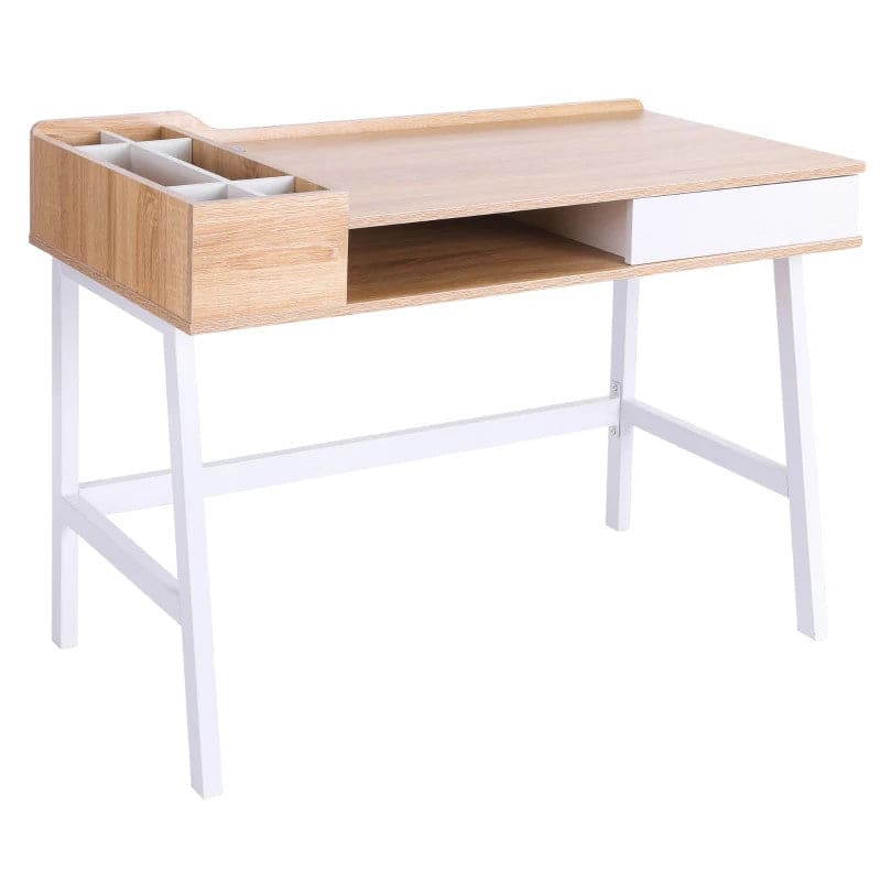 ProperAV Extra MDF Computer Desk - Oak/White - maplin.co.uk