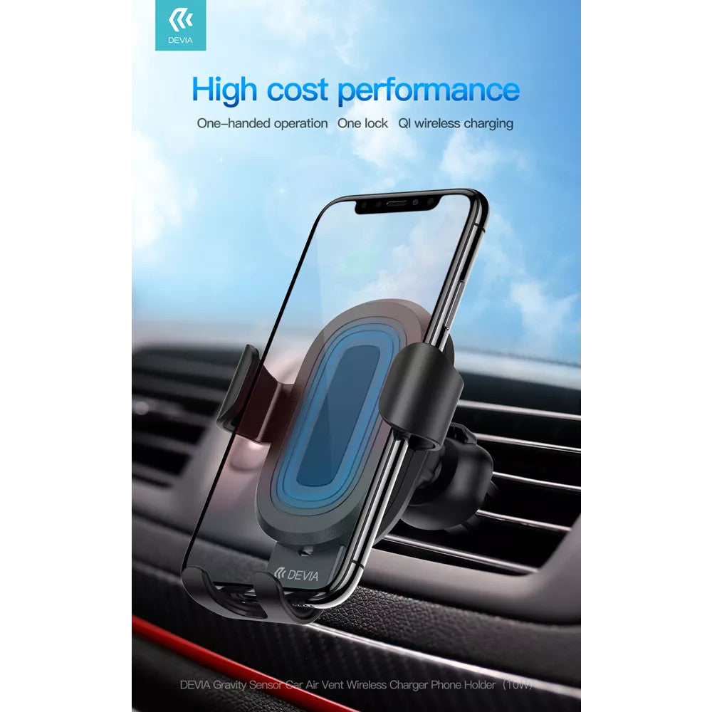Devia 10W Wireless Charging Gravity Sensor Air Vent Car Holder