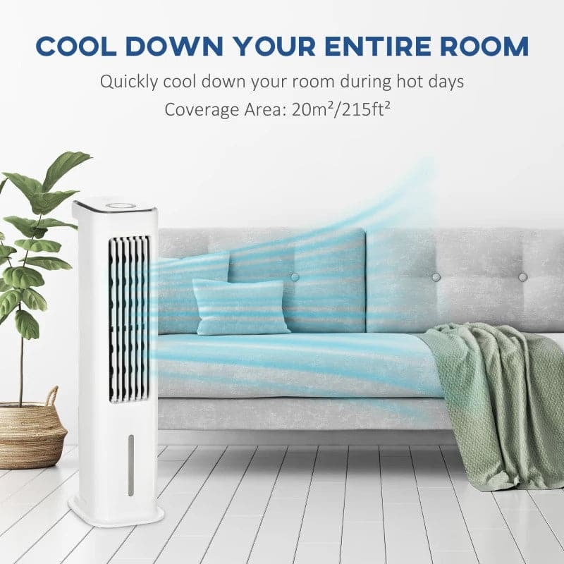 HOMCOM 2-in-1 Oscillating Evaporative Ice Cooling Fan - White - maplin.co.uk