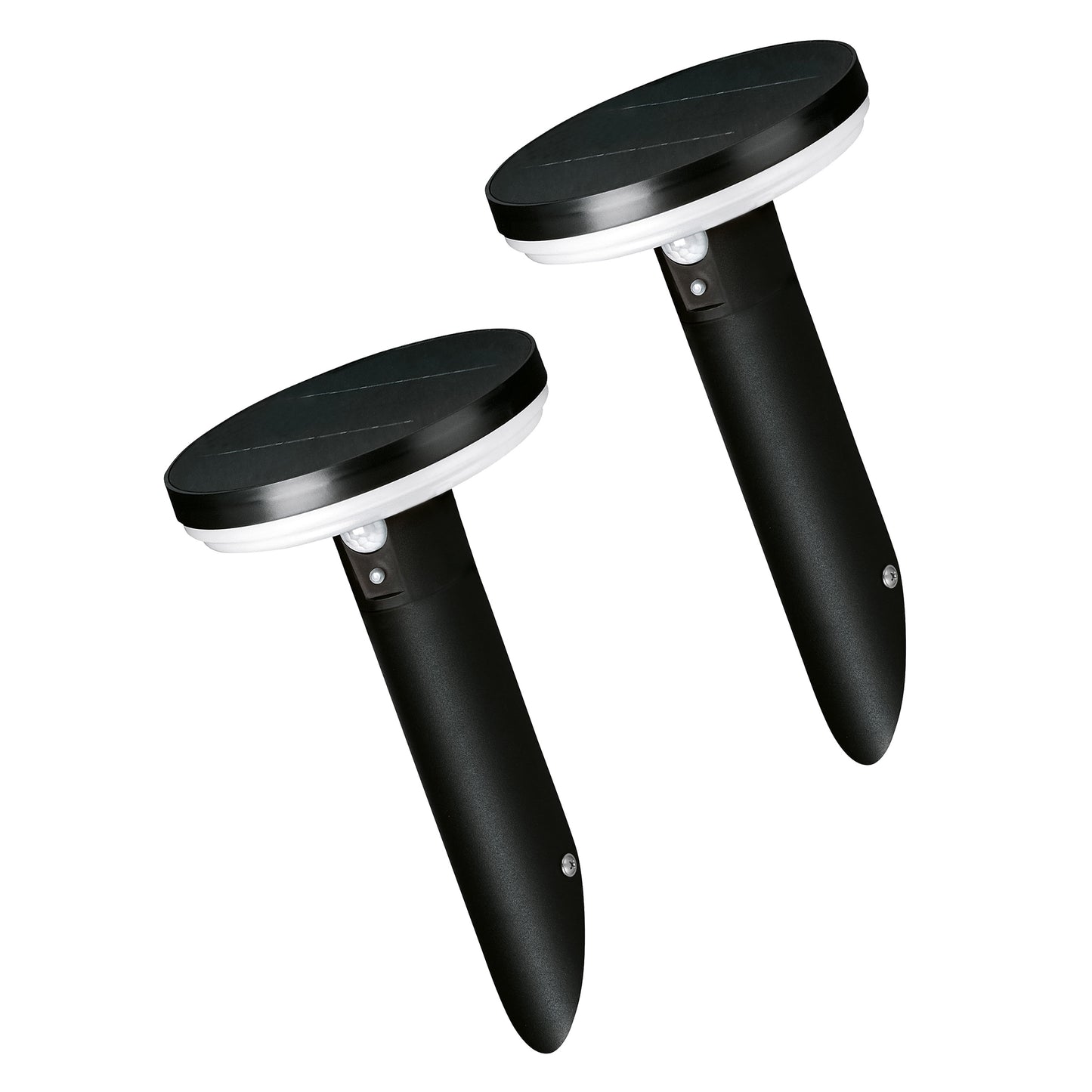 4lite Antheia Solar Slanted IP54 Die-Cast Aluminium LED Outdoor Wall Light with Built in PIR Motion Sensor Pack of 2