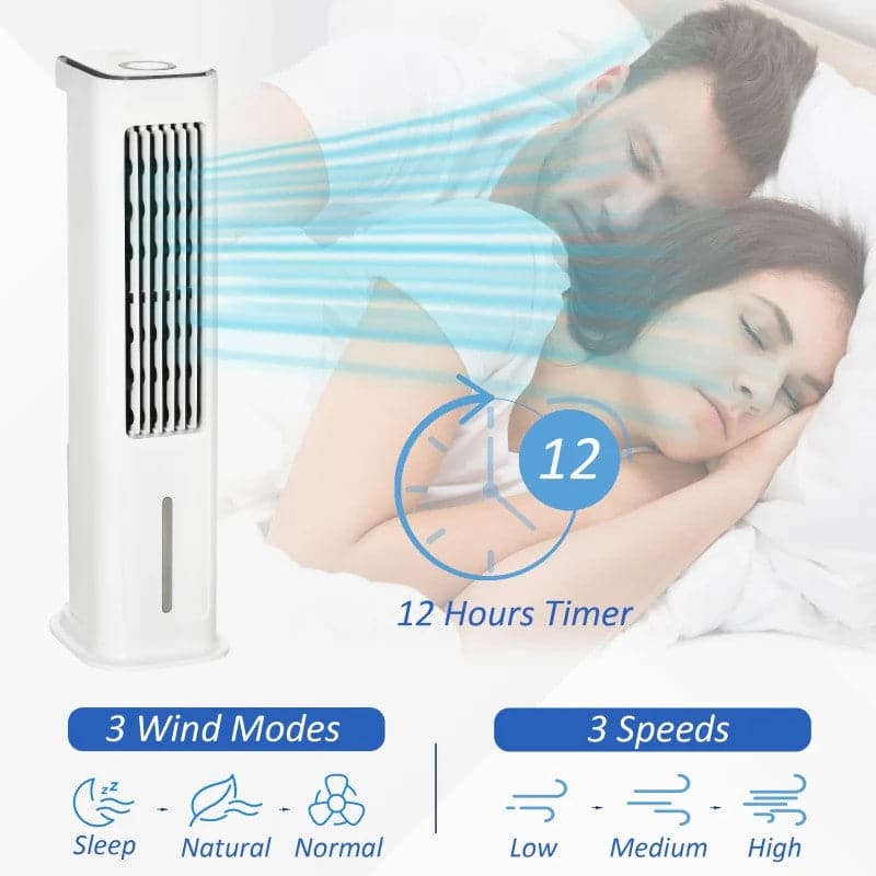 HOMCOM 2-in-1 Oscillating Evaporative Ice Cooling Fan - White - maplin.co.uk