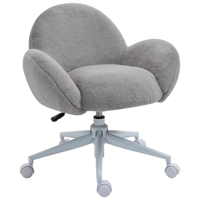 ProperAV Extra Fluffy Leisure Adjustable Swivel Mid-Back Office Chair with Wheels - maplin.co.uk