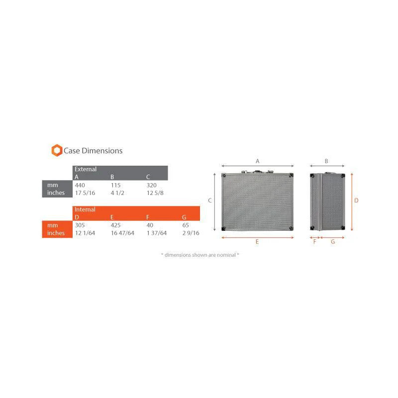 Maplin Plus Aluminium 115 x 440 x 320mm Laptop Flight Case - Grey