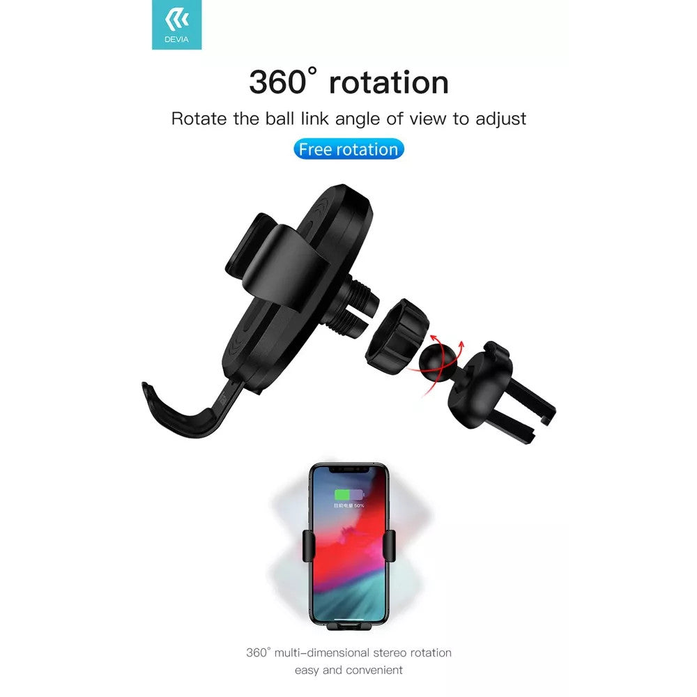 Devia 10W Wireless Charging Gravity Sensor Air Vent Car Holder
