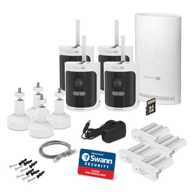 Swann AllSecure 4K Wireless Security Kit with Wire-Free Cameras & NVR Tower
