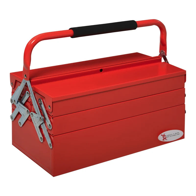 Maplin Plus 3 Tier 5 Tray Professional Portable Metal Tool Box with Carry Handle - maplin.co.uk