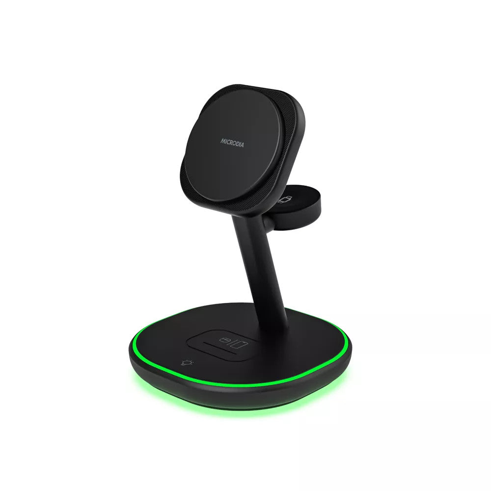 Microdia SNAPStation Plus 23W 4-in-1 MagSafe Magnetic Wireless Charging Station - Black