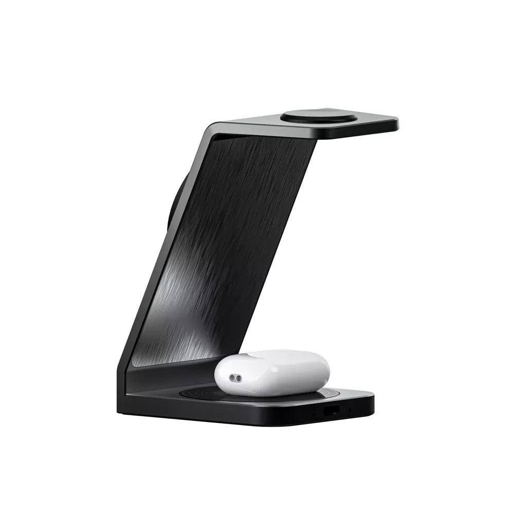 Microdia SNAPStation Aluminaire 23W 3-in-1 MagSafe Magnetic Wireless Charging Station - Black