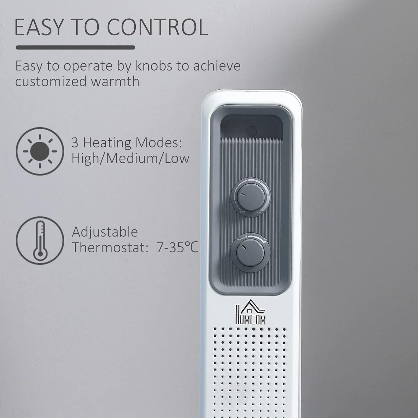 Maplin 7 Fin Portable Oil Filled Radiator with Three Heat Settings - White - maplin.co.uk