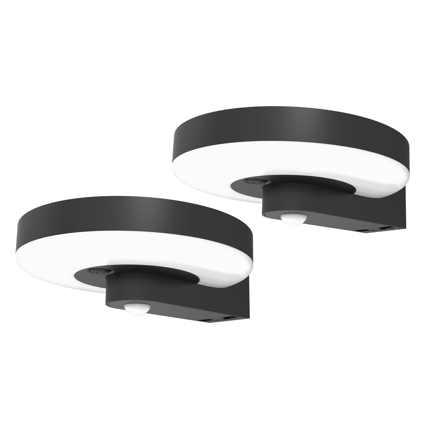 4lite Arundel Solar IP44 Die-Cast Aluminium LED Outdoor Wall Light with Built in PIR Motion Sensor Pack of 2