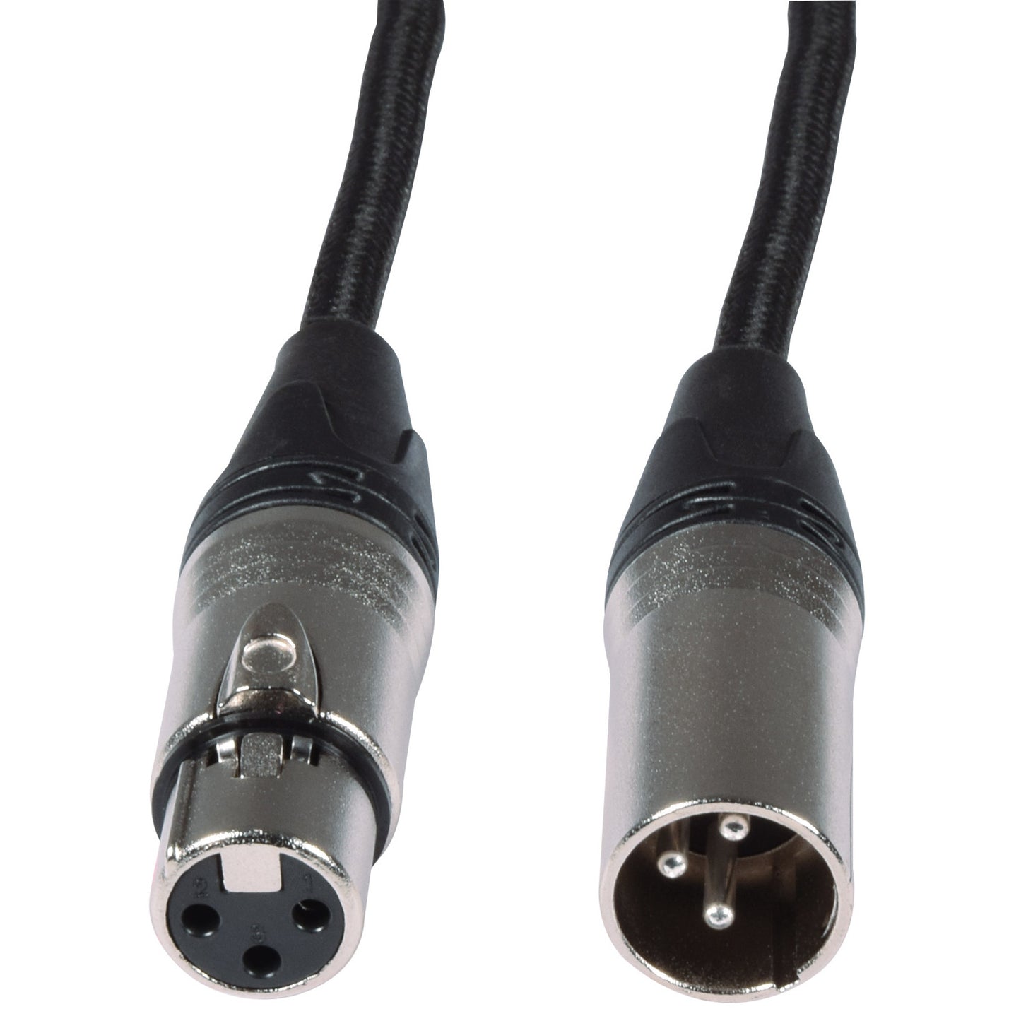 Citronic Retro Braided XLR Female to XLR Male Microphone Lead - Black