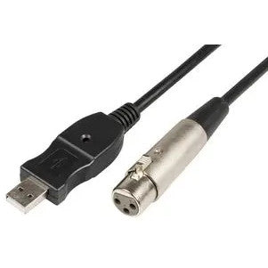 Citronic XLR to USB Converter Lead - Black, 3m