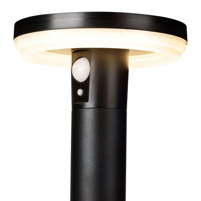 4lite Antheia Solar IP54 Die-Cast Aluminium LED Outdoor Bollard Light with Built in PIR Motion Sensor