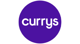 Currys logo on a white background