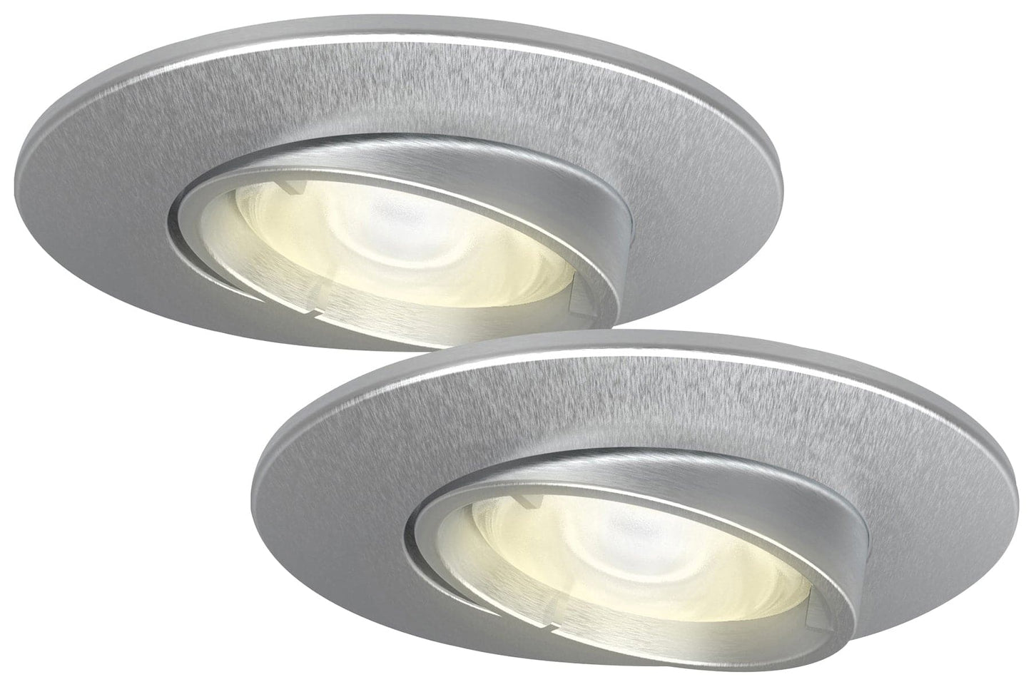 4lite WiZ Connected Fire-Rated IP20 GU10 Smart Adjustable LED Downlight - Satin Chrome Pack of 2