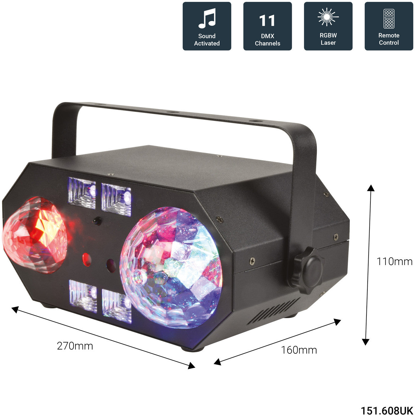 QTX Tetra 4-in-1 DMX LED Light Effect