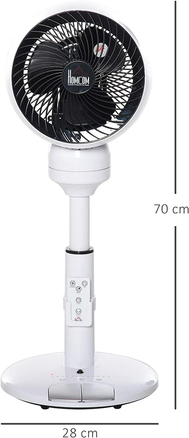 HOMCOM 28'' Oscillating Air Circulator Fan - White - maplin.co.uk