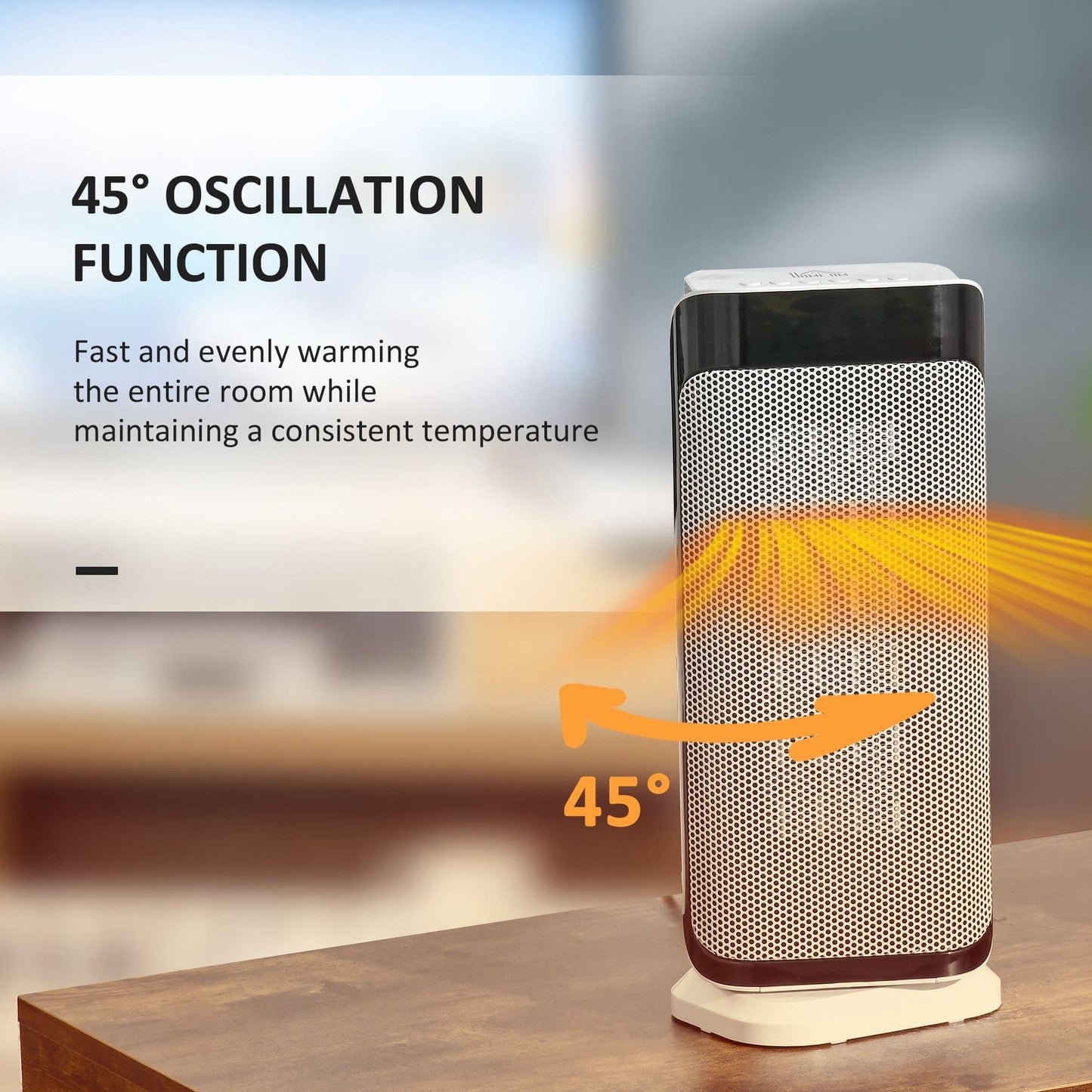 Maplin Plus Portable Oscillating Ceramic Space Heater with Over Heating & Tip-Over Protection