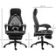 ProperAV Extra Reclining Adjustable Mesh Office Chair with Footrest - Black - maplin.co.uk