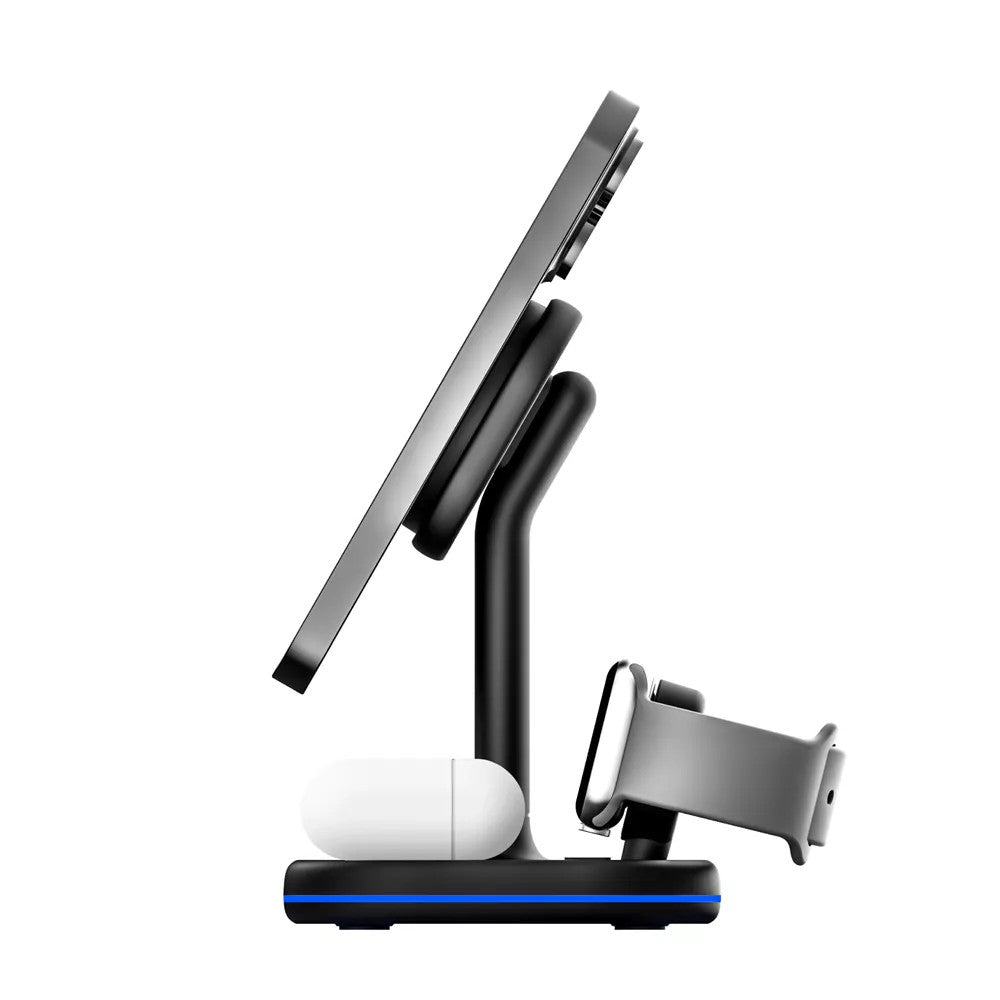 Microdia SNAPStation Pro 23W 3-in-1 MagSafe Magnetic Wireless Charging Station - Black