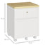 ProperAV Extra Lockable 2-Drawer Filing Cabinet with Hanging Bars & Wheels - White - maplin.co.uk
