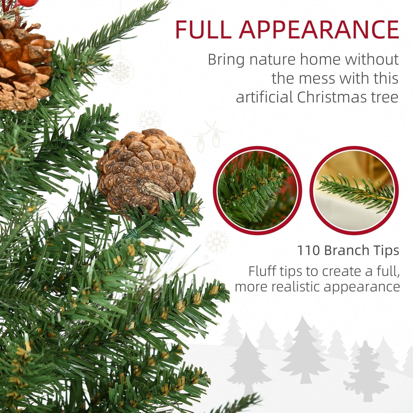 HOMCOM 3ft Artificial Christmas Tree - Set of 2 - maplin.co.uk