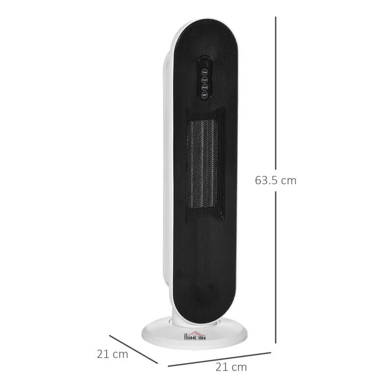 Maplin Plus 1200W/2000W Oscillating Ceramic Indoor Tower Space Heater with Remote Control