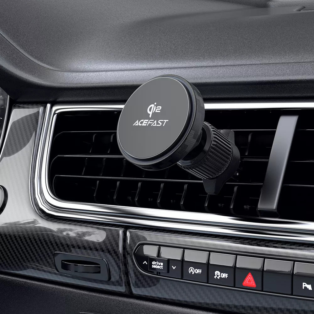 Acefast 15W Qi2 MagSafe Magnetic Charging Car Vent Holder - Black
