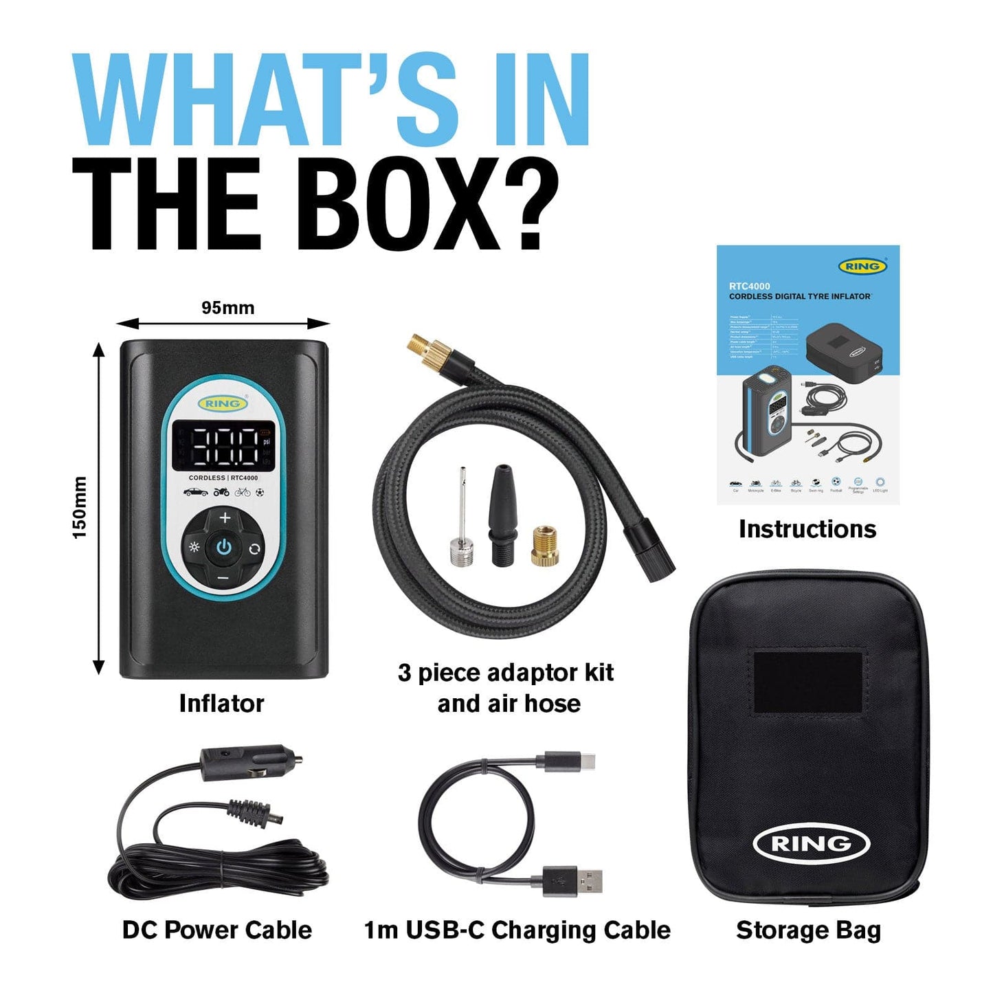 Ring Automotive Cordless Digital Tyre Inflator