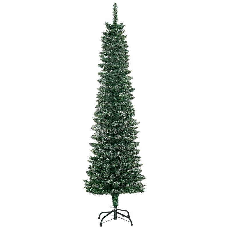 HOMCOM 5.5ft Artificial Snow Dipped Christmas Tree with Foldable Stand - maplin.co.uk