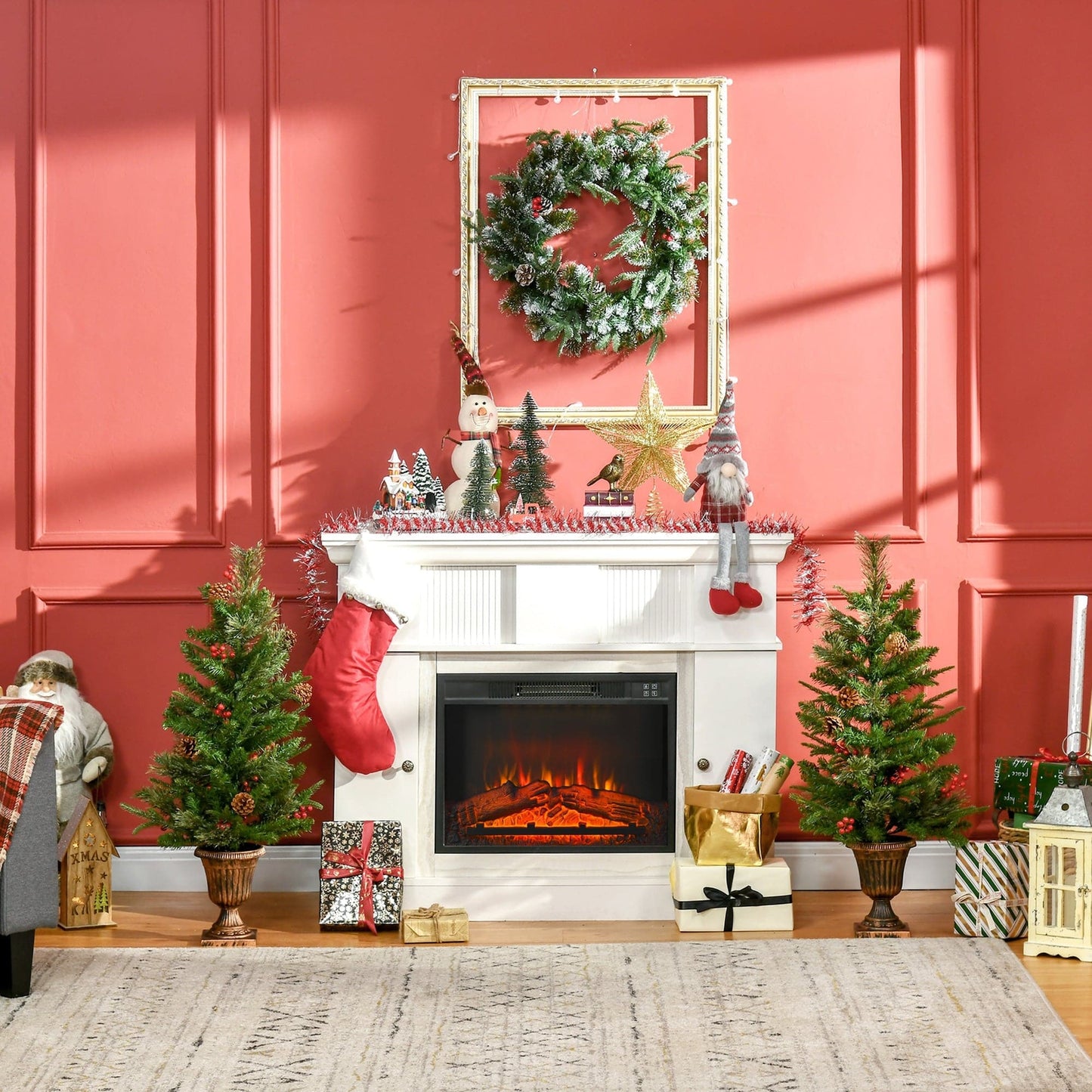 HOMCOM 3ft Artificial Christmas Tree - Set of 2 - maplin.co.uk